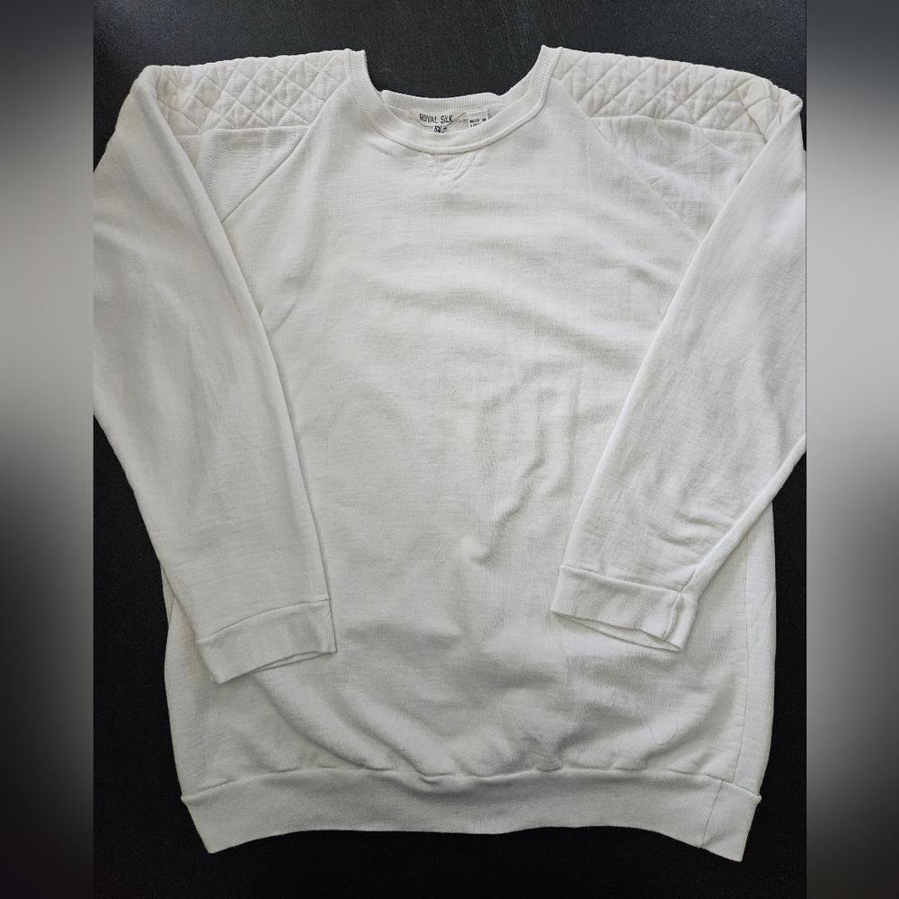 Vintage - Royal Silk White Cotton Sweatshirt - NWOT - Size XL